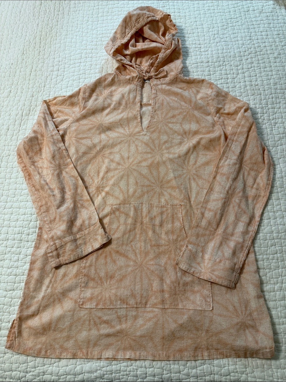 Carve Designs Peach Tie-Dye Lightweight Hoodie